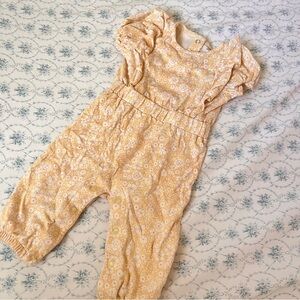 Elegant Floral Beige Jumpsuit